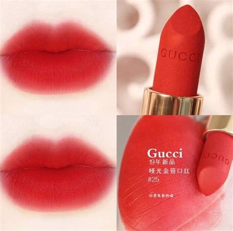 gucci lipstick 25 goldie red|son Gucci 25.